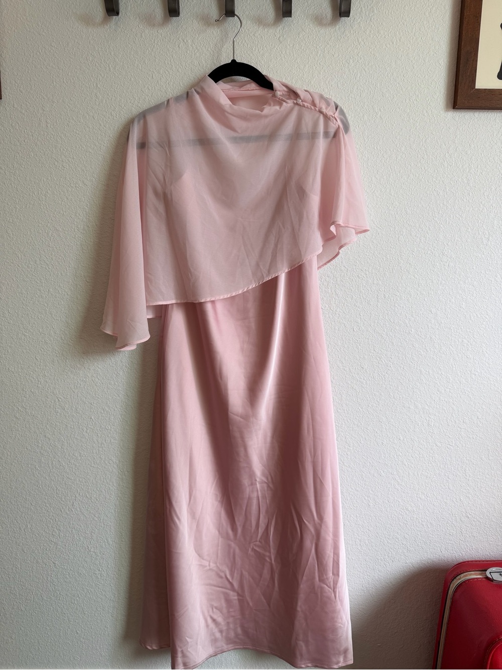 Cider Soft Pink Capelet Maxi Dress